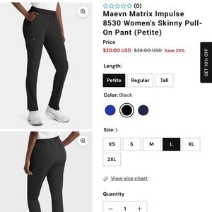 Black Skinny Pull-On Jumpsuit-Style Pants scrubs